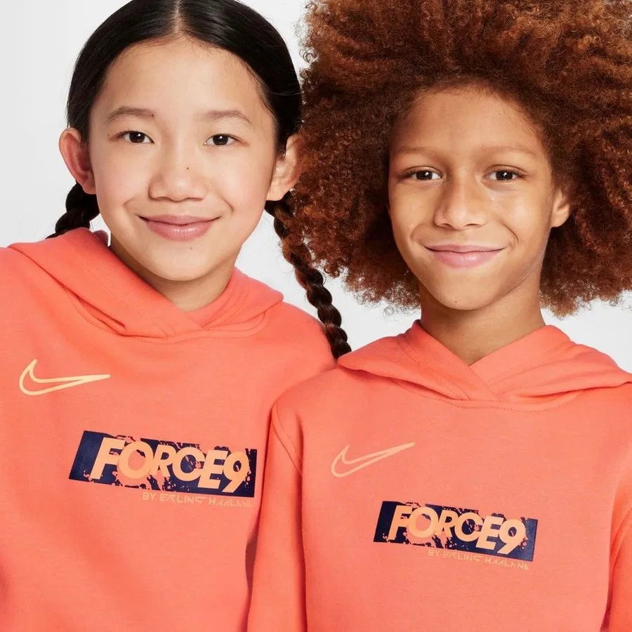 Свитшот детский с капюшоном Erling Haaland Club Fleece Nike, Оранжевый — фото 2