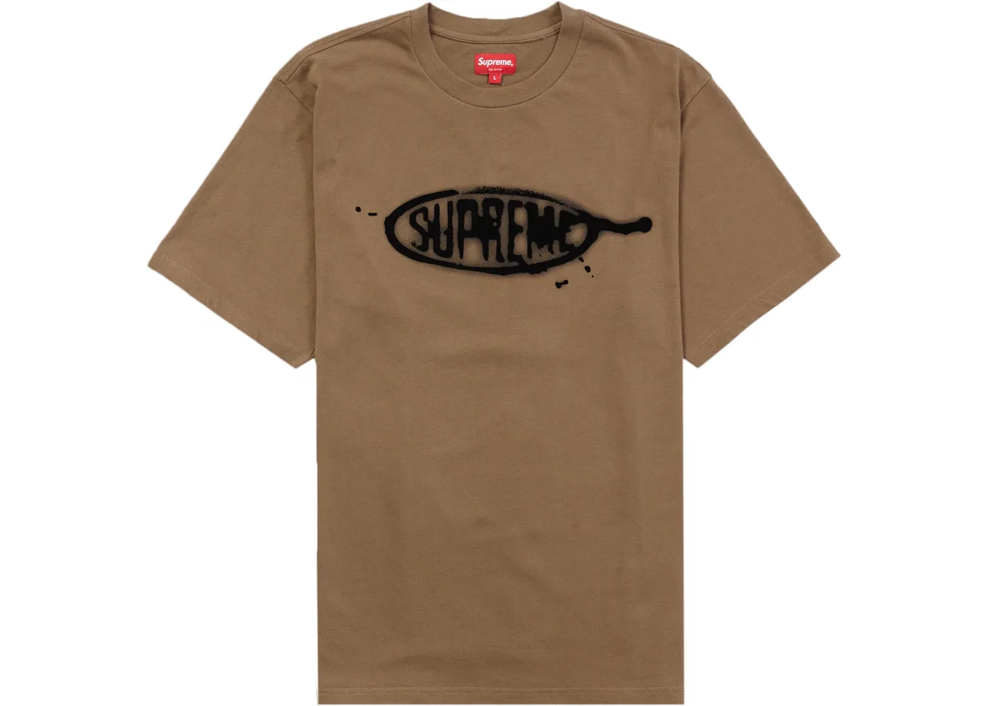 Мужская футболка с принтом Supreme Ink Blot, Olive Brown