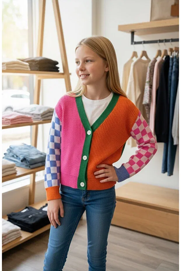 Детский кардиган для девочек с принтом Minimoda Kids, Colored — фото 4
