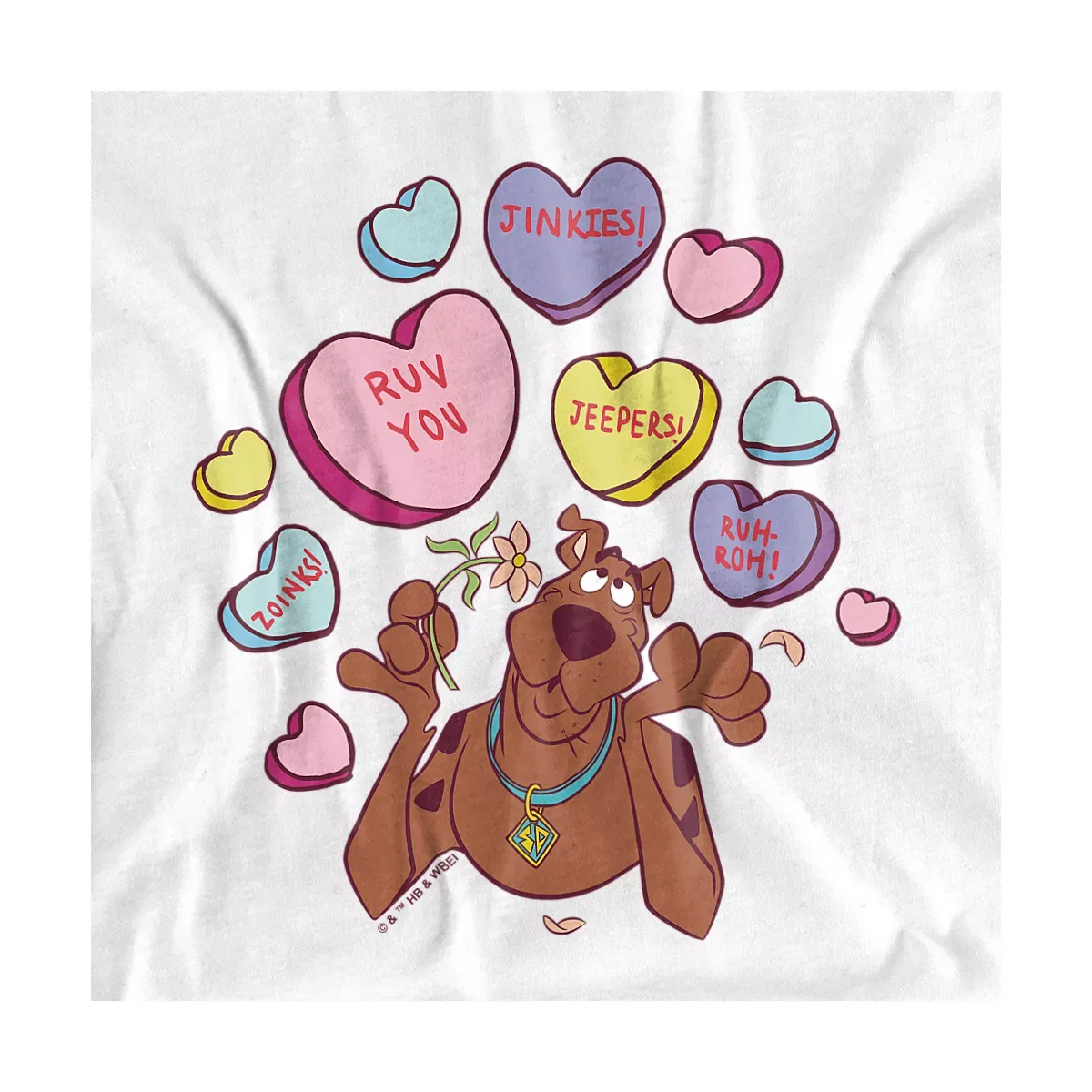 Детское боди с коротким рукавом Baby Scooby Doo! Valentine's Day Heart Candy LOGOVISION, White — фото 2