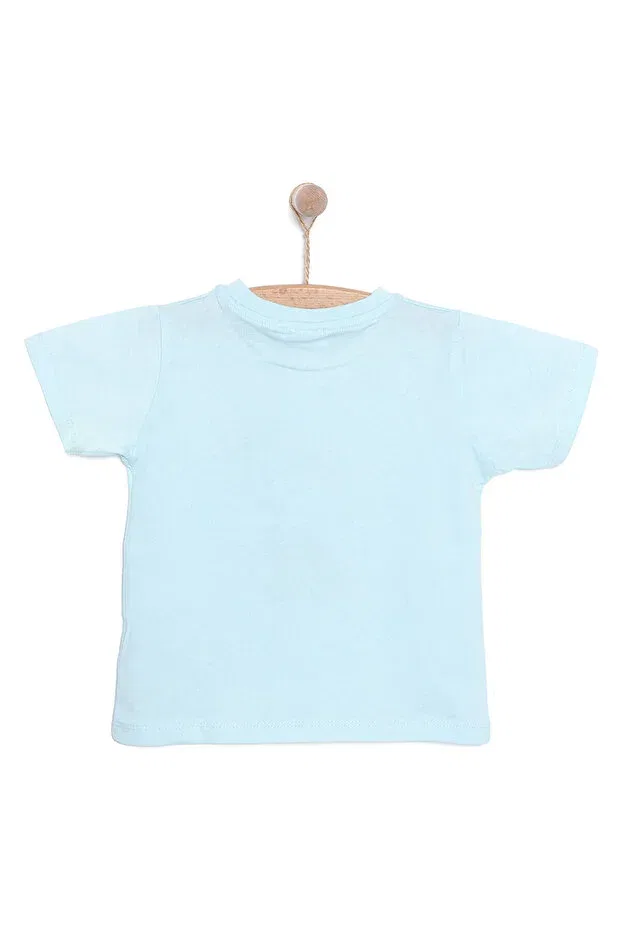 Детская футболка для мальчиков с принтом Hellobaby Ebebek Hello Baby, Light Blue — фото 2