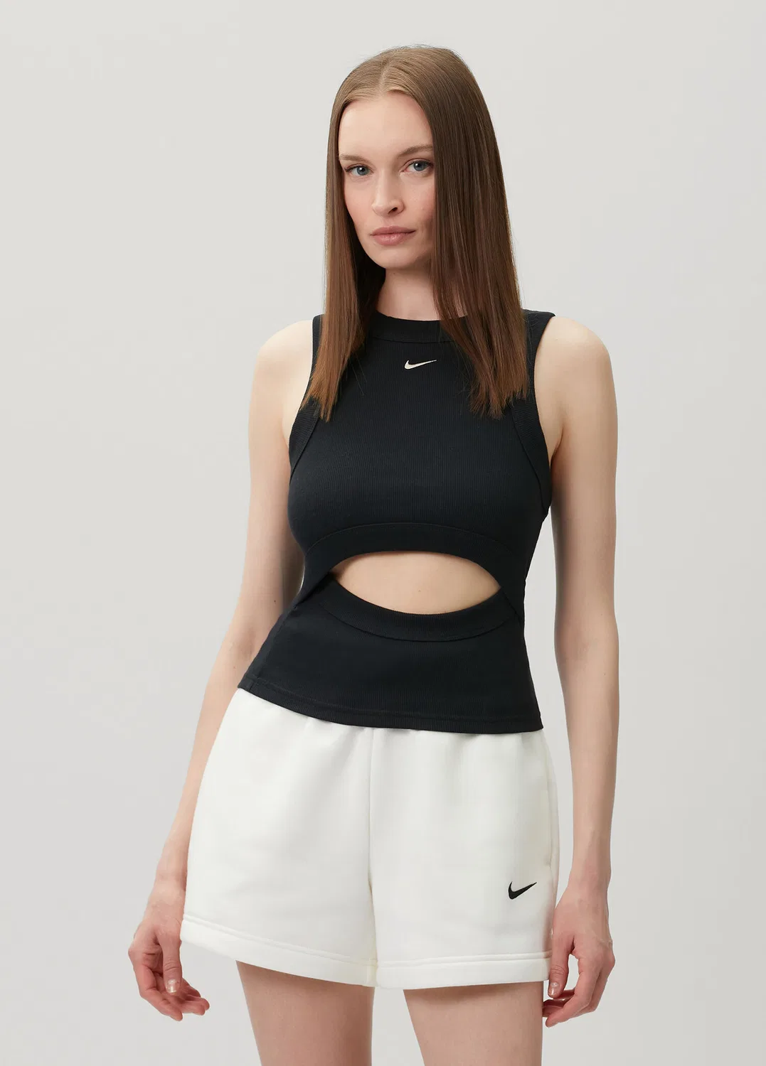 Спортивный топ Nike Chill Knit, black-grey — фото 3