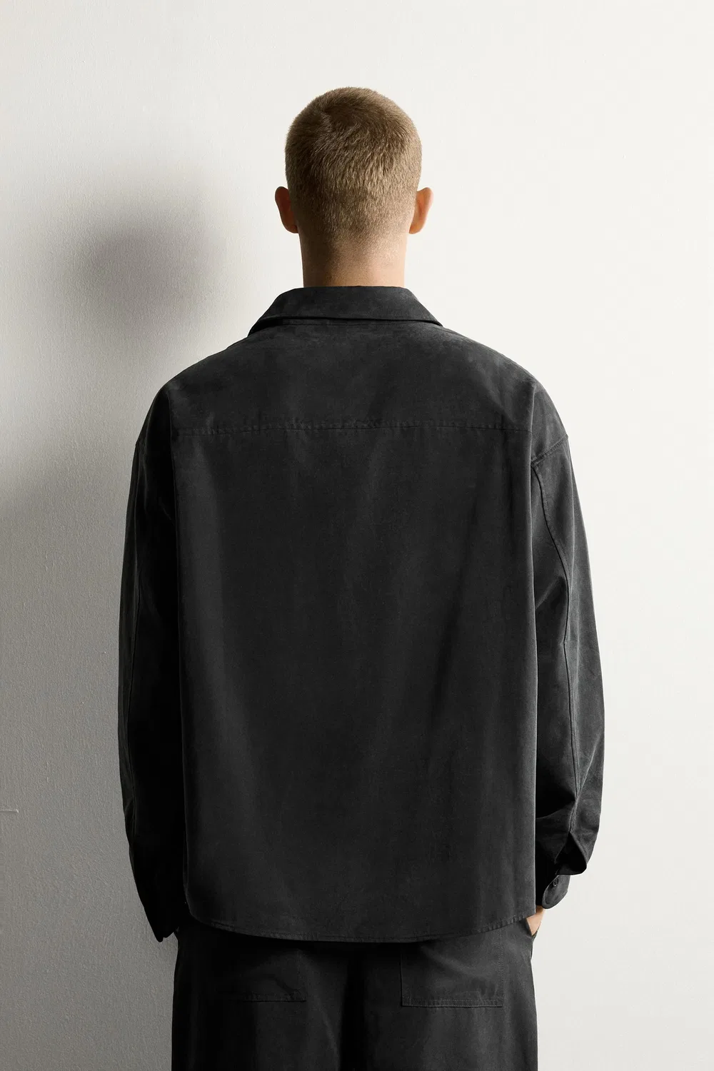 Свободная футболка свободного кроя ZARA, Dark grey — фото 3