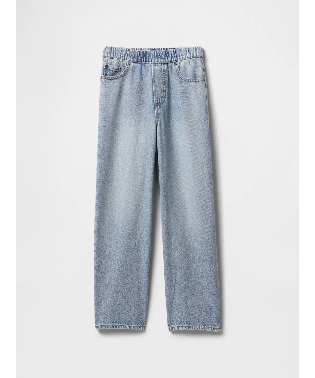 Детские джинсы свободного кроя с мягким поясом Ultra Soft Pull-On Baggies GAP, Light Indigo Blue — фото 3