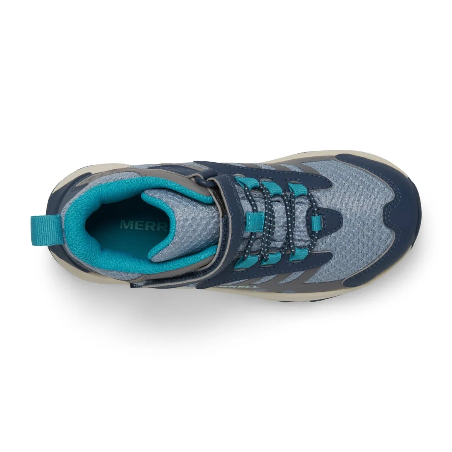 Детские ботинки для походов водонепроницаемые Moab Speed 2 Mid Alternative Closure Waterproof Merrell, Turkish Blue Stone — фото 2