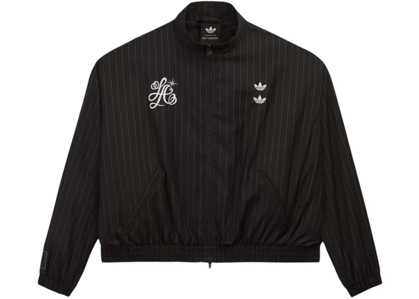 Мужская куртка с принтом Adidas x Willy Chavarria Pinstripe Track Jacket, Black/White