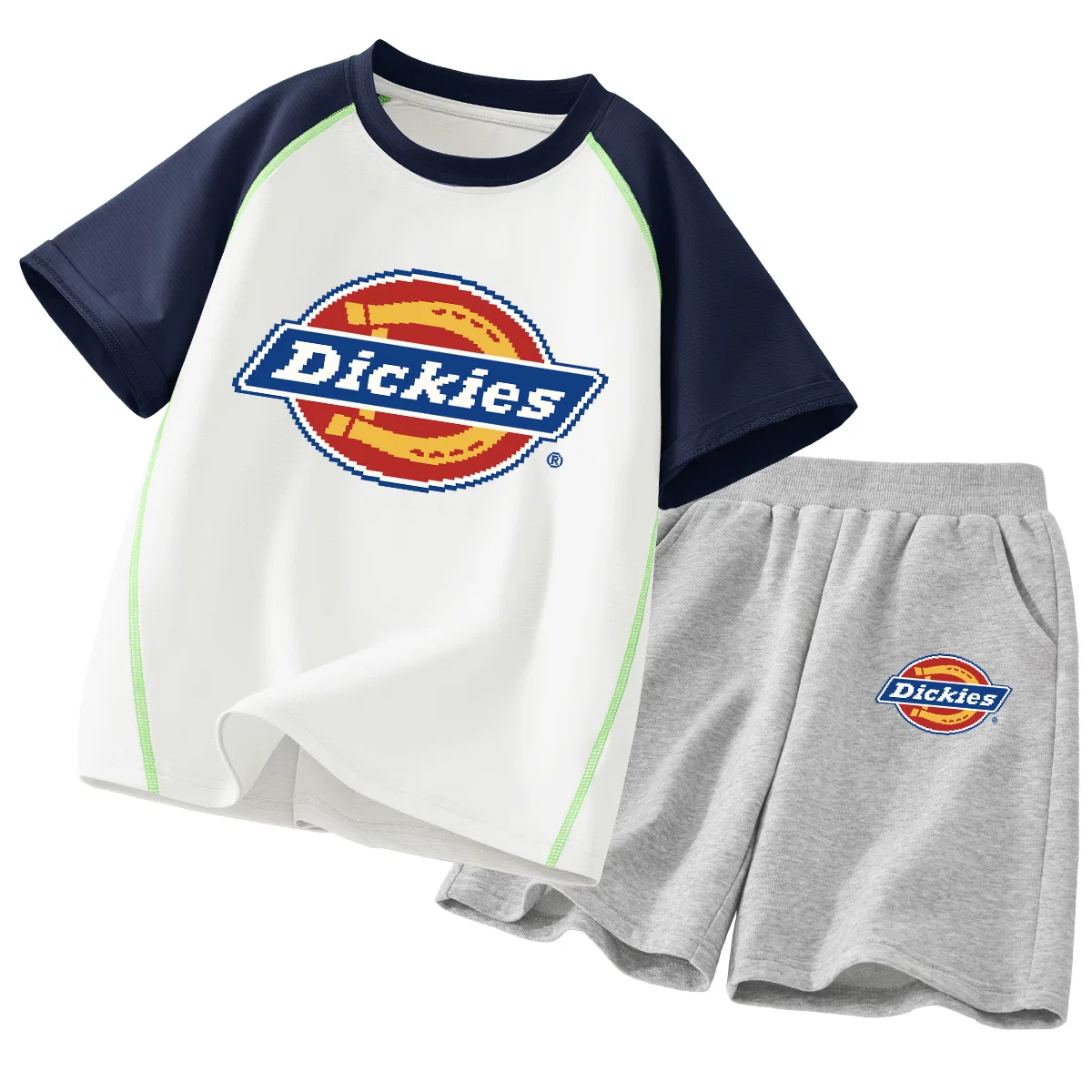 Детский комплект спортивной одежды с круглым вырезом Snow White+Pixel K Black Dickies, Snow White+Pixel K Black — фото 4