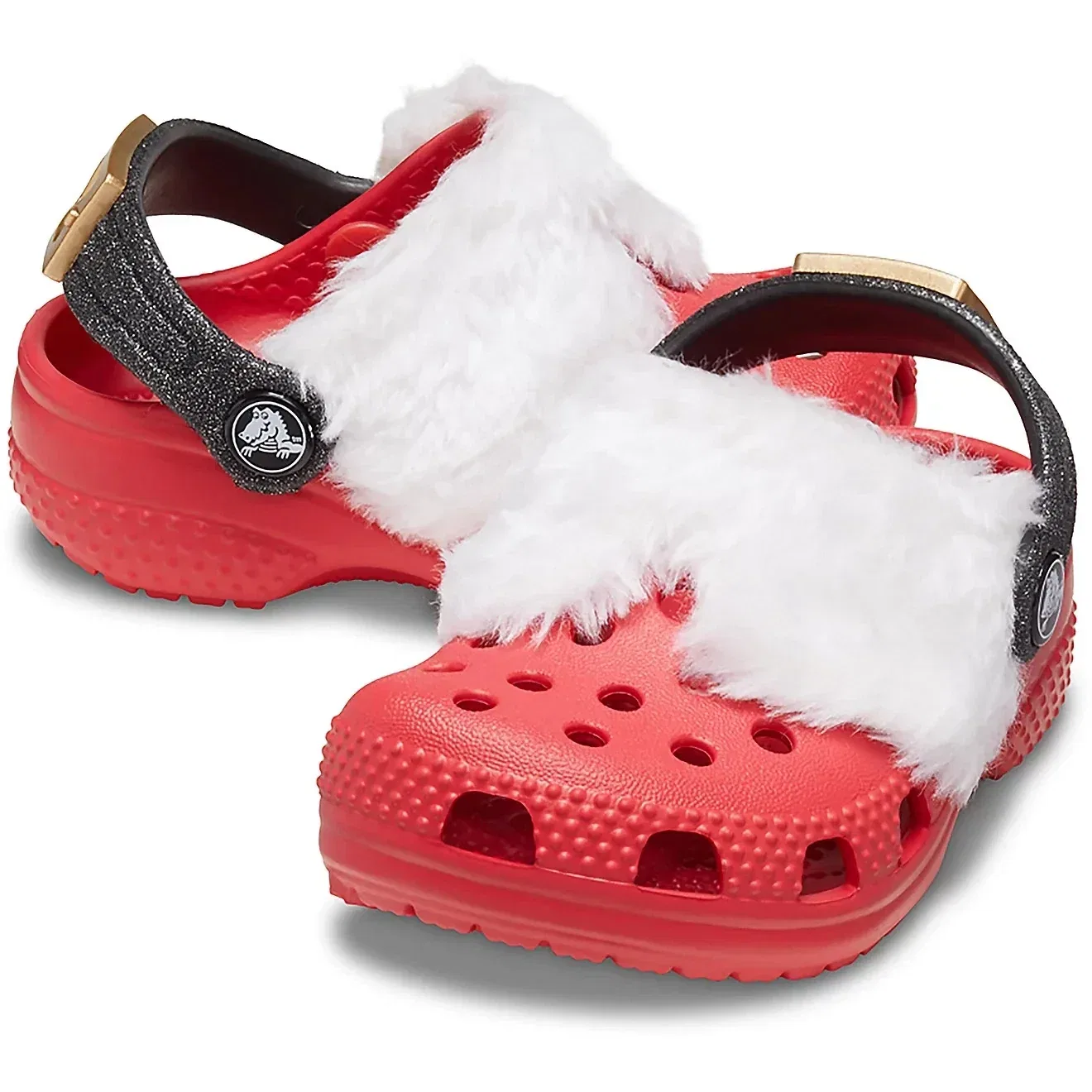 Детские кроксы без задника Crocs Littles Santa, красный