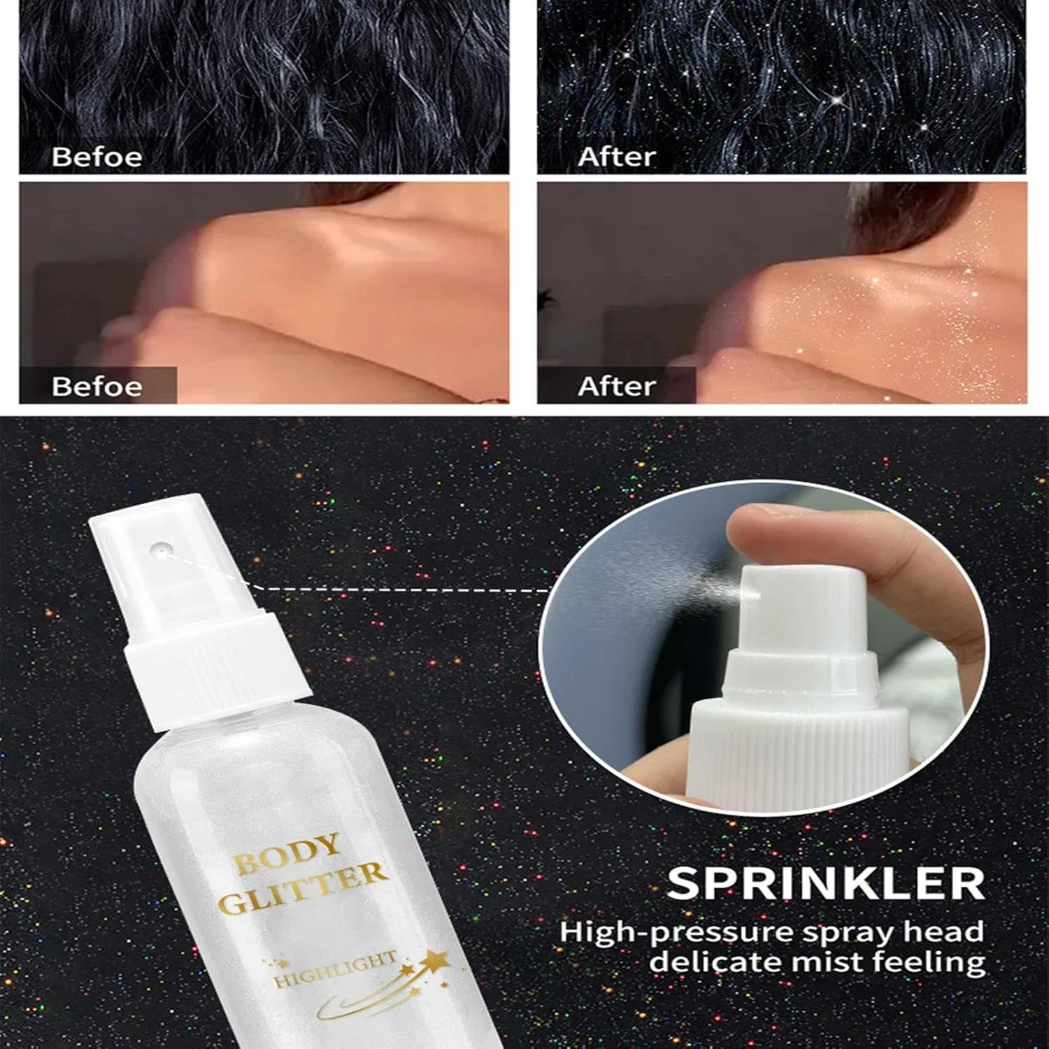 Спрей-блеск для тела Glitter Spray, 80 мл — фото 4