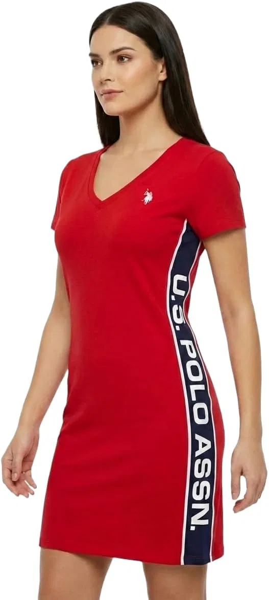 Женское платье-футболка с графическим принтом U.S. Polo Assn., Engine Red