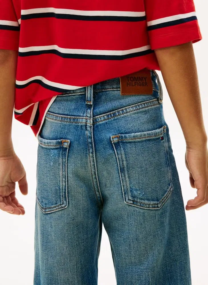 Джинсы свободного кроя с потертостями Tommy Hilfiger, деконструкция — фото 3