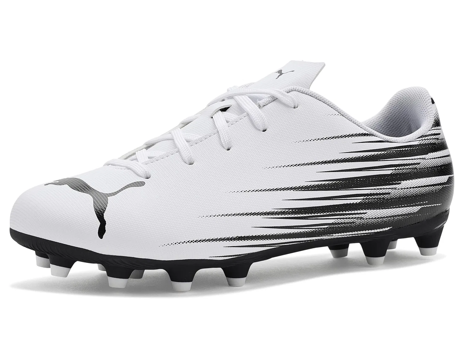 Детские бутсы для мальчиков с шипами Attacanto PUMA, White Black Ah25
