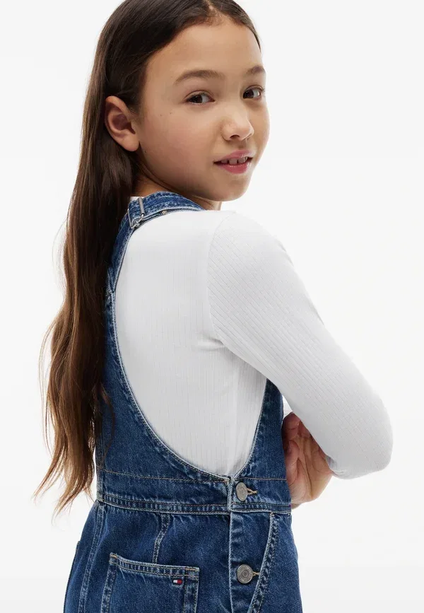 Платье джинсовое Dungaree dress heritage flag Tommy Hilfiger, Denim Medium — фото 3