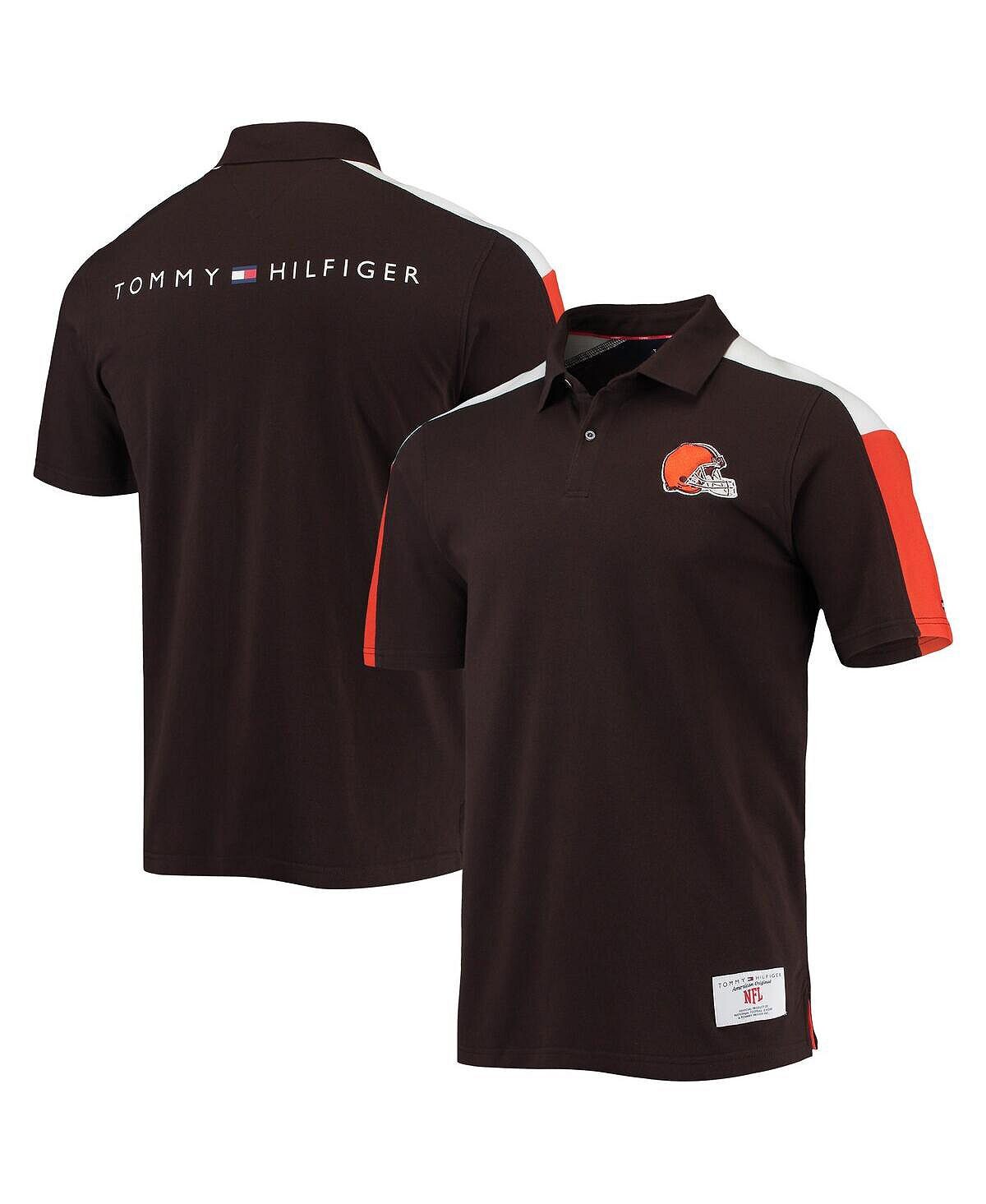 

Мужская коричневая, оранжевая рубашка-поло cleveland browns logan Tommy Hilfiger, мульти