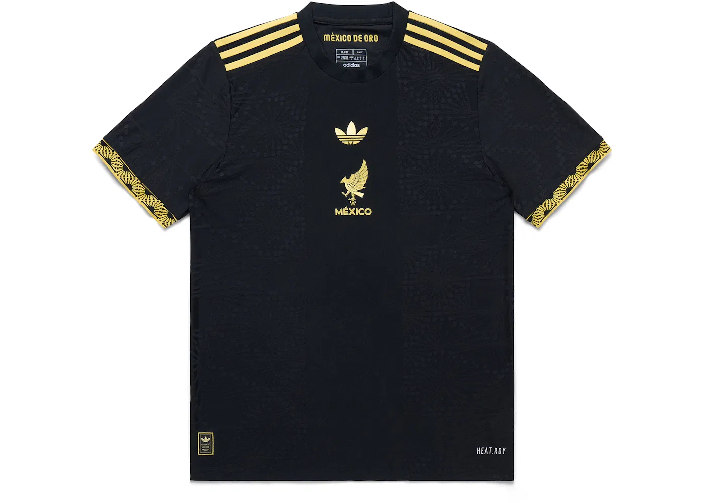 Мужская футбольная футболка с золотыми акцентами Jersey Adidas, Black