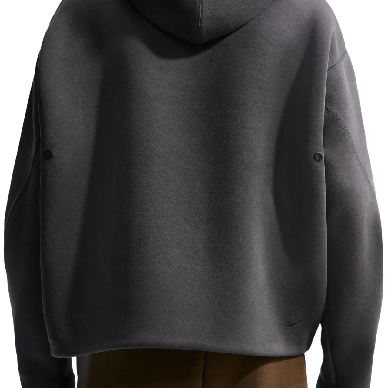 Мужское худи из плотного флиса Tech Ergo Pullover Hoodie Nike, серо-черный — фото 2