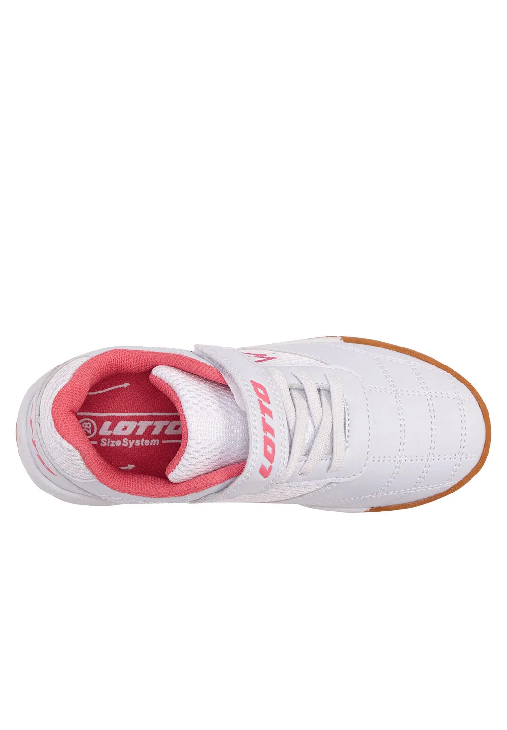 Детские легкие кроссовки с липучкой Lotto WHIZZER K, Weiss / Hellrosa — фото 4