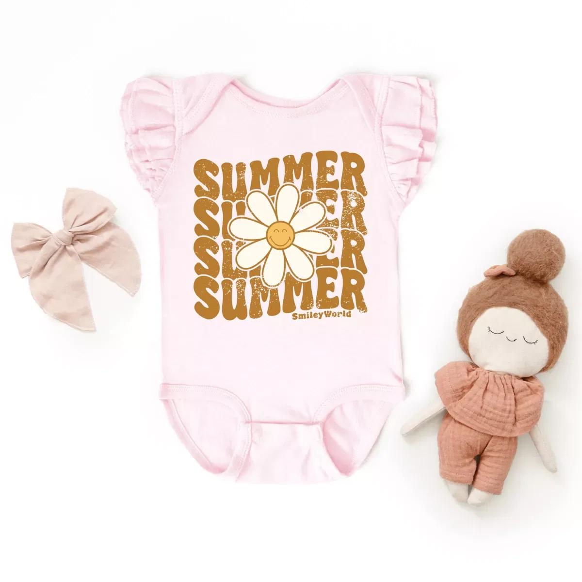 Детское боди с летучим рукавом SmileyWorld Summer Wave Stacked The Juniper Shop, Ballerina — фото 2