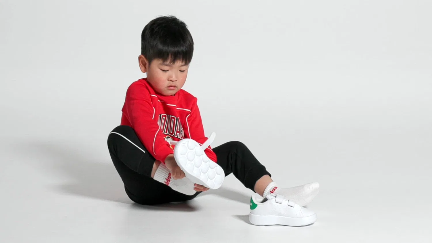 Детские кроссовки с липучками Advancourt Kids Adidas, White/Green — фото 2
