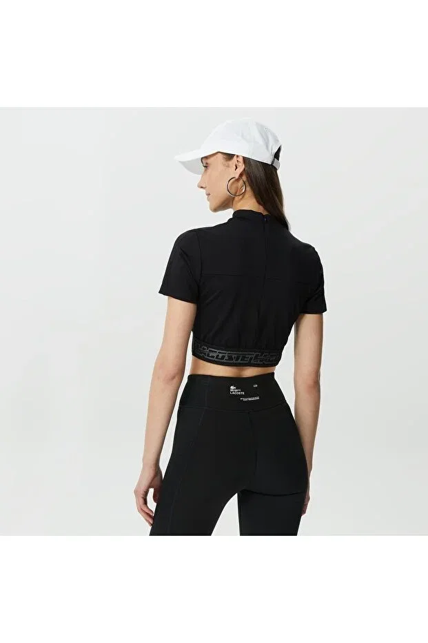Футболка Lacoste Slim Fit Mock Neck, Черная — фото 2