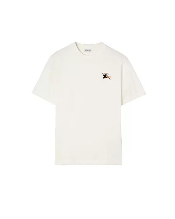 Мужская футболка с вышивкой Knight Burberry, Chalk White — фото 3