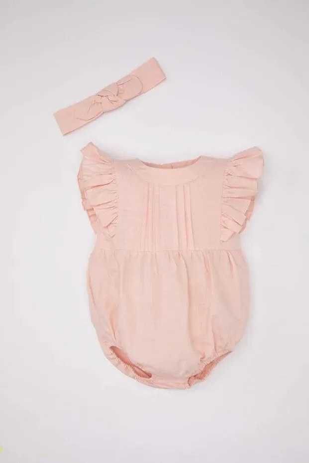 Детский комбинезон для девочек льняной Defacto, Pink-Pn438