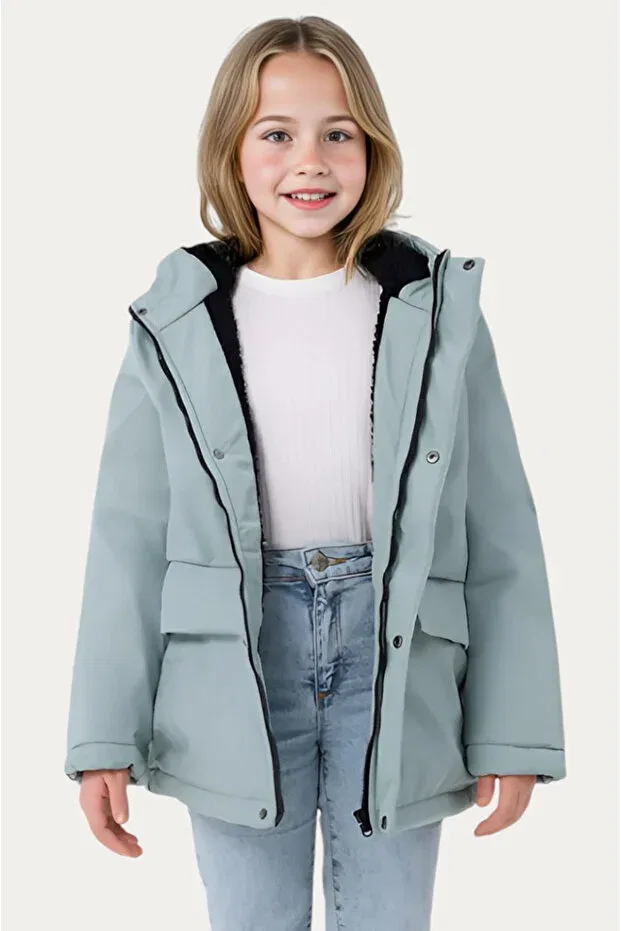 Детское пальто для девочек с капюшоном Montstop, Mint Green