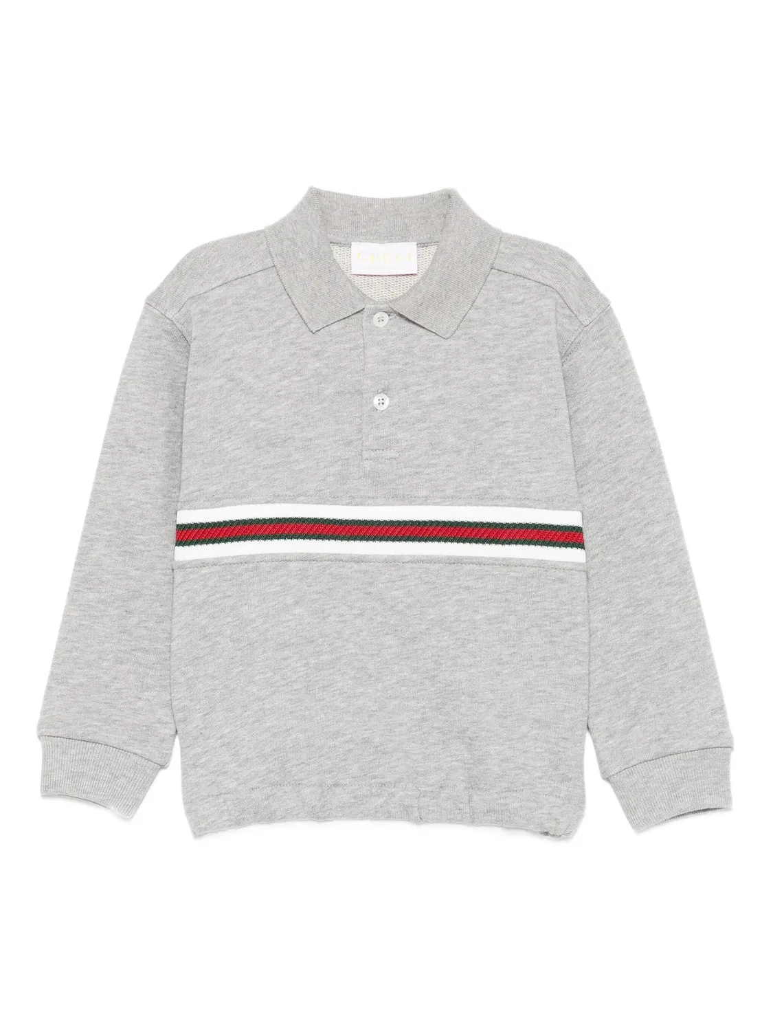 Полосатая рубашка поло с классическим воротником Gucci Kids, серый