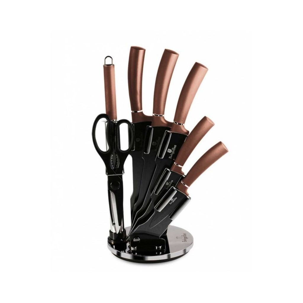 

Нож Berlingerhaus в подставке 8 шт Rosegold Metallic Line BH-2561, черный