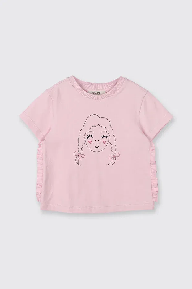 Детская футболка для девочек с принтом Panço, Pink