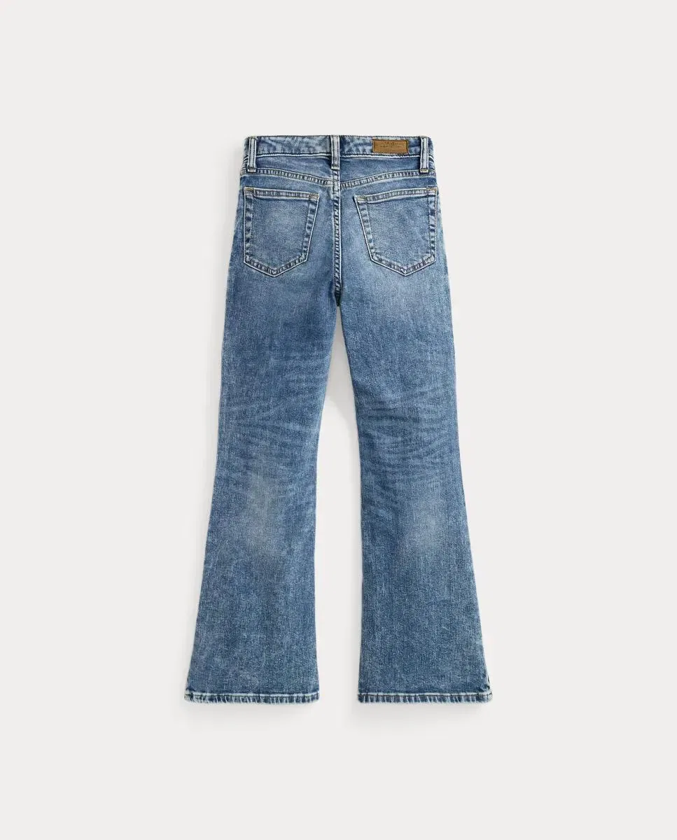 Детские джинсы для девочек клеш с эластичным денимом Polo Ralph Lauren, Azul — фото 2