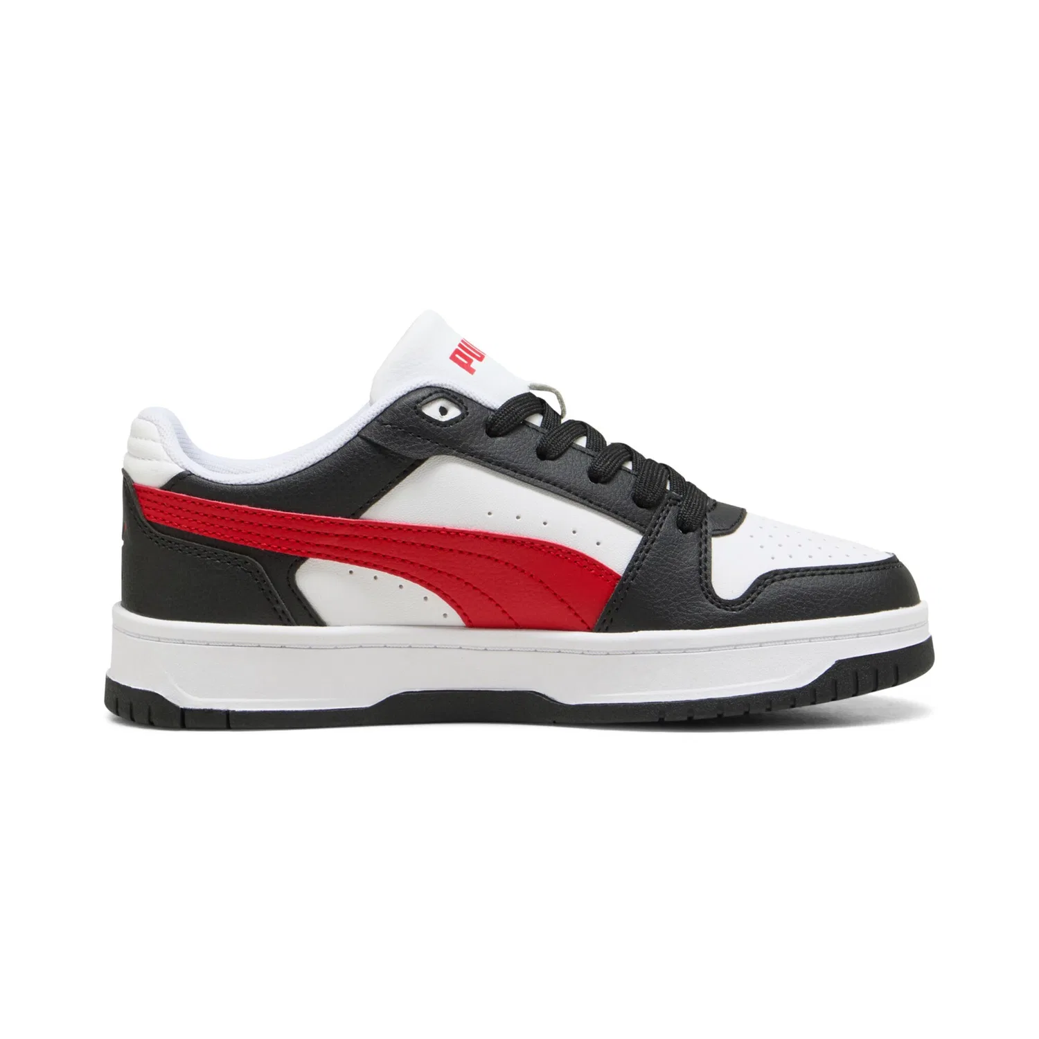 Детские кроссовки динамичные на шнуровке PUMA, Black/Red/White — фото 3
