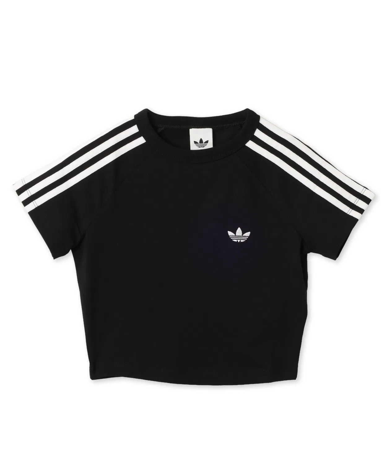 Женская футболка с U-образным вырезом облегающего кроя SST Baby Tee Adidas, Black — фото 4