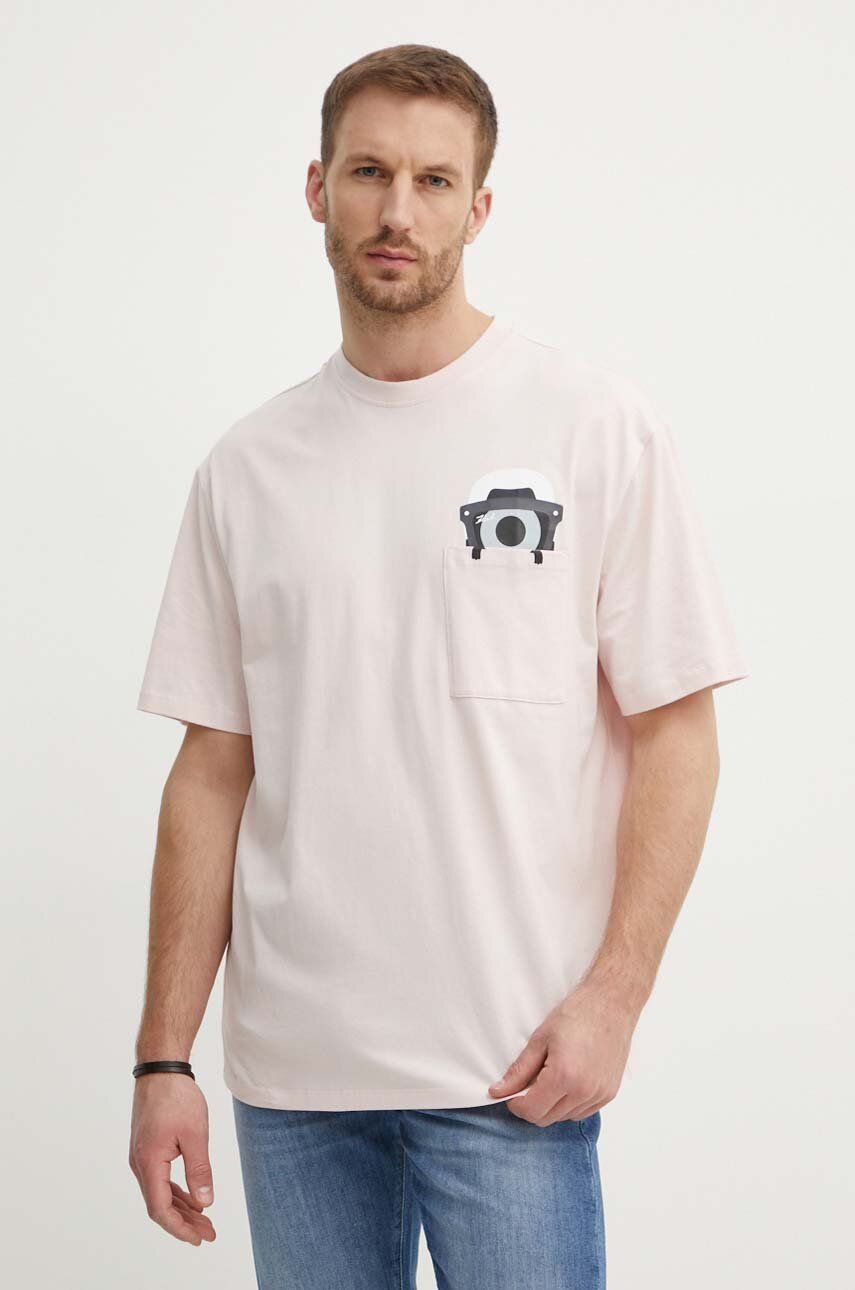 

Хлопковая футболка Dour Darcel X Karl Karl Lagerfeld, розовый