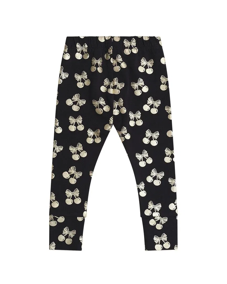Детские леггинсы с принтом Cherry Pie Gold Huxbaby, черный — фото 2