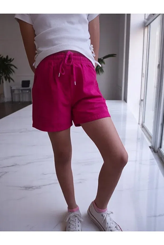 Детские шорты для девочек с широкими штанинами Reka Tekstil, Fuchsia — фото 3