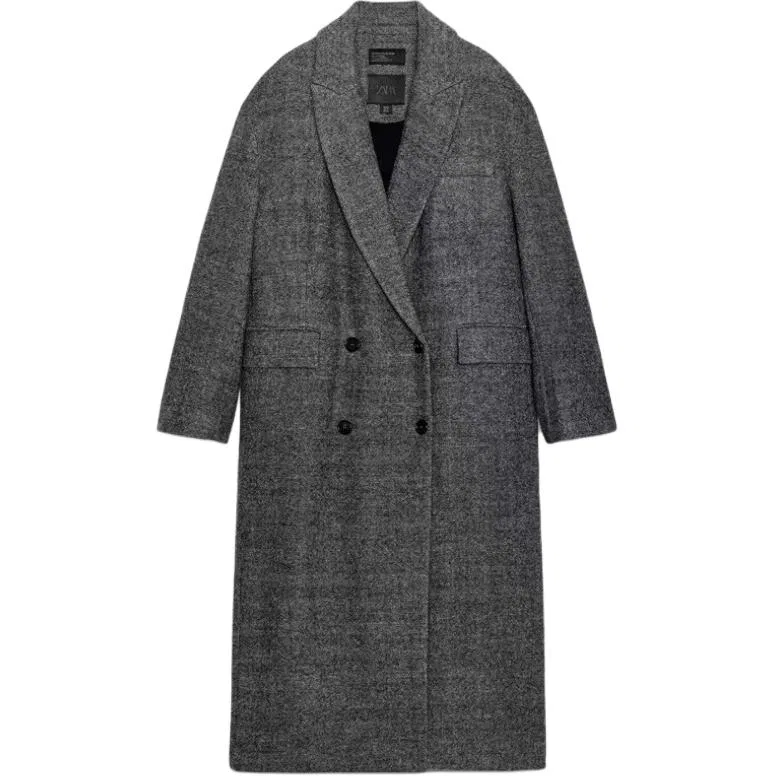 Женское пальто с лацканами Medium Gray ZARA, Medium Gray