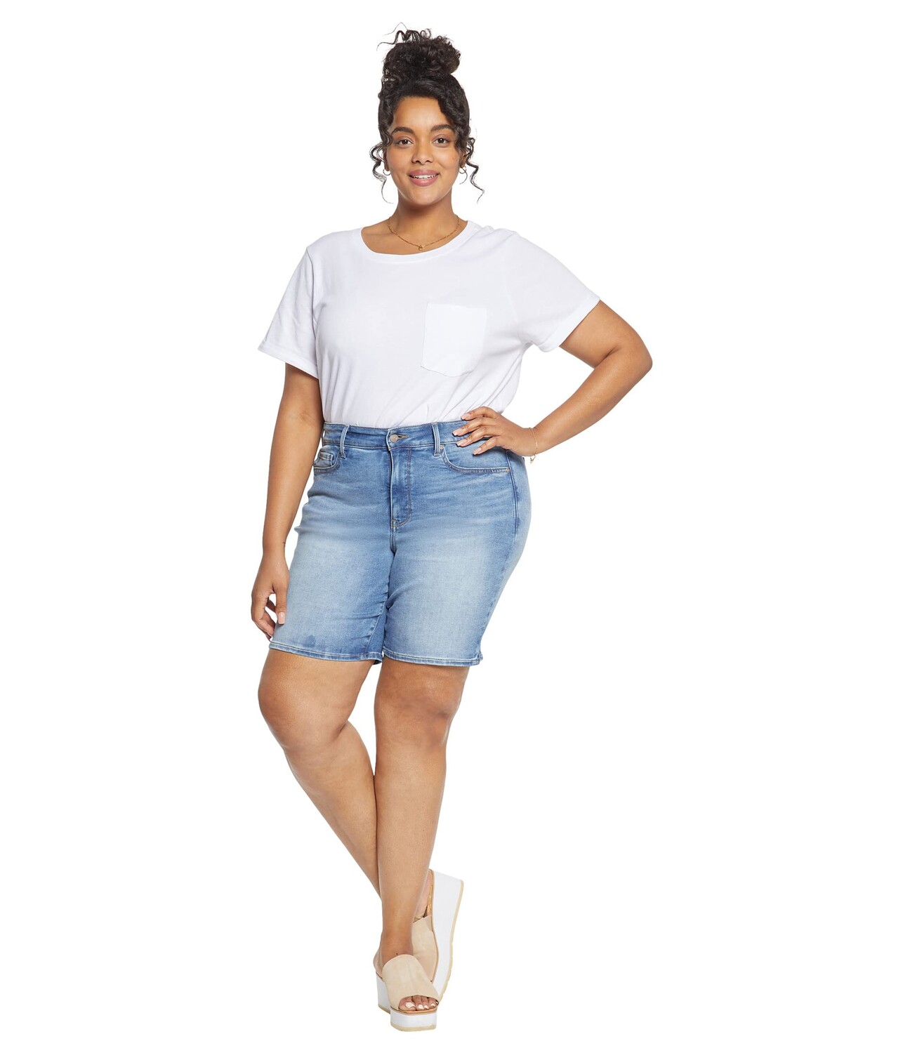 

Шорты NYDJ Plus Size, Plus Size Ella Shorts with Sideseam Slits in Maele