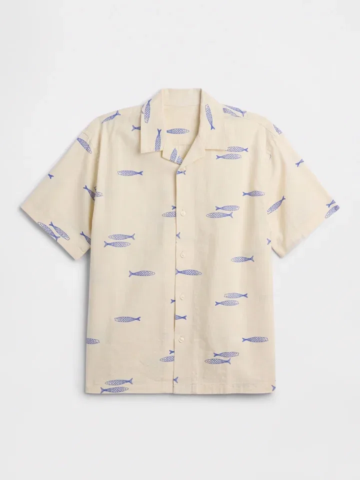 Рубашка бежевая Gap, бежевый