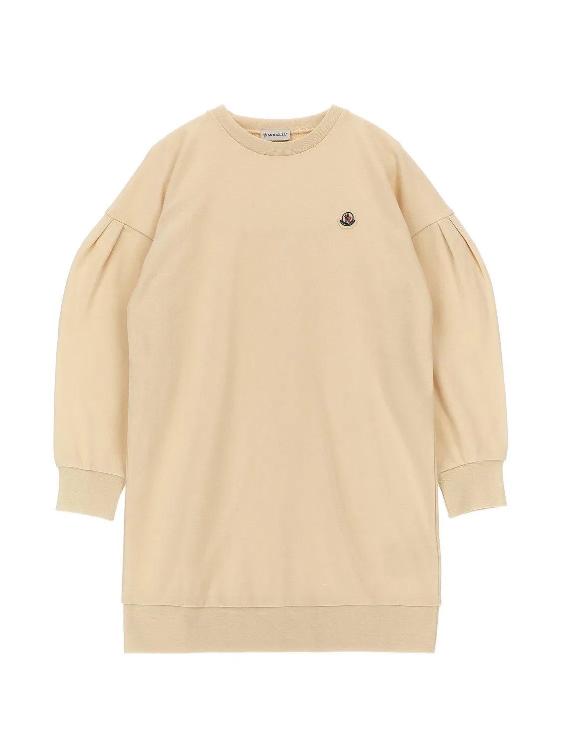 Свитшот-платье с рюшами Moncler, бежевый