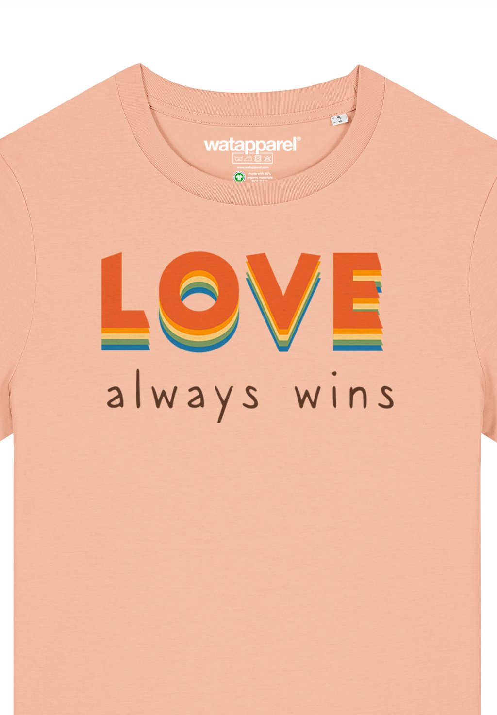 

Футболка с принтом LOVE ALWAYS WINS watapparel, розовый