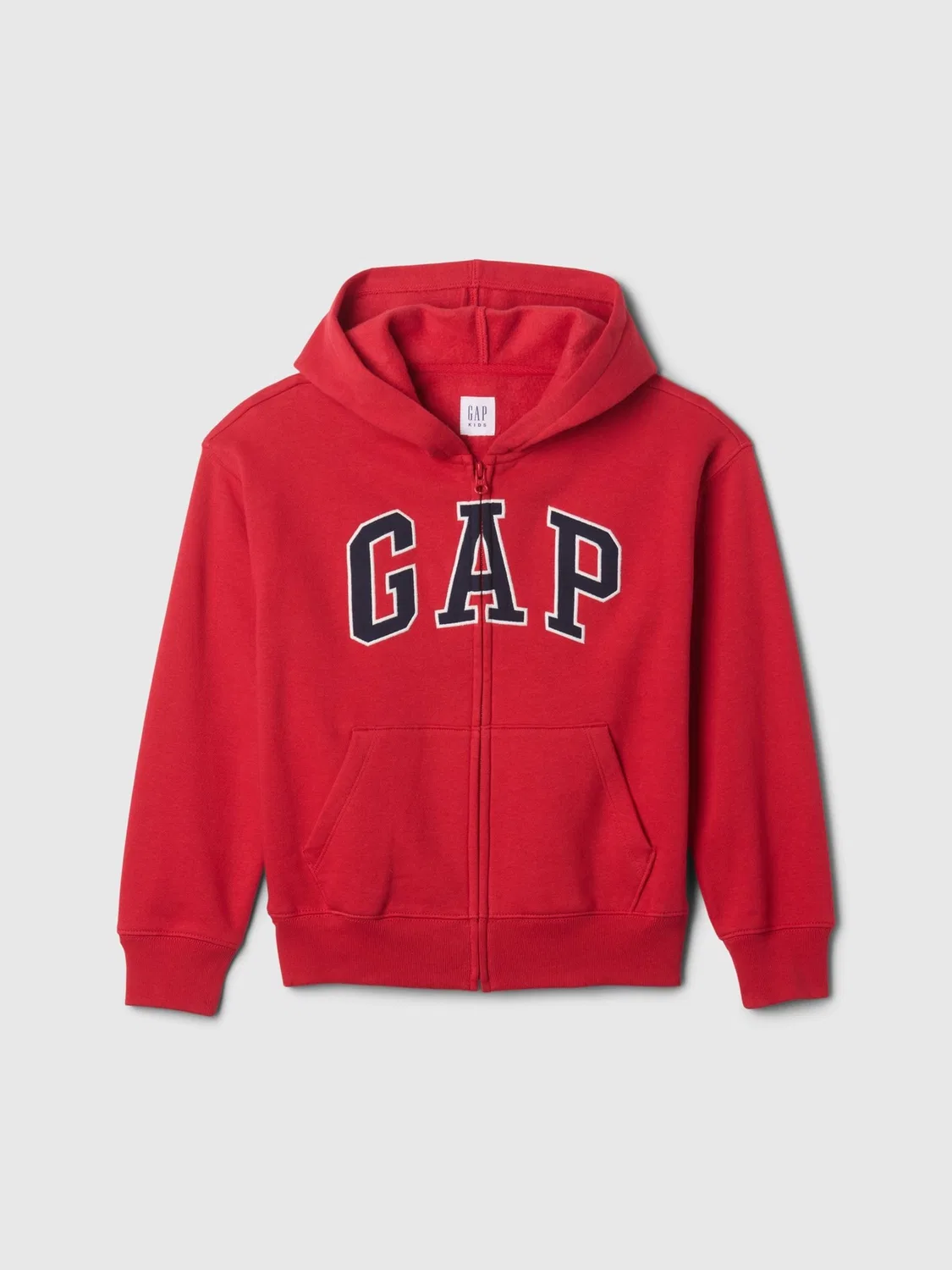 Худи на молнии Gap Relaxed Logo French Terry, красный — фото 4