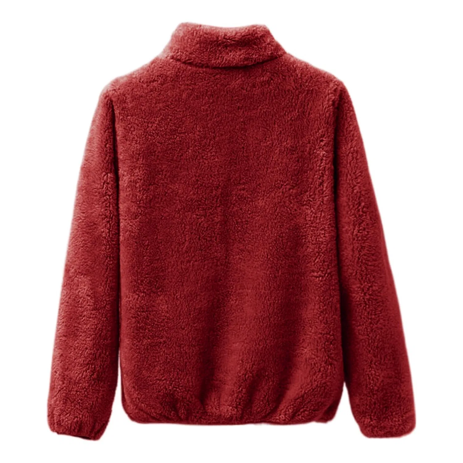 Женская куртка с капюшоном с принтом, модель Baggy Cosy Teddy Jacket, Rosso — фото 3