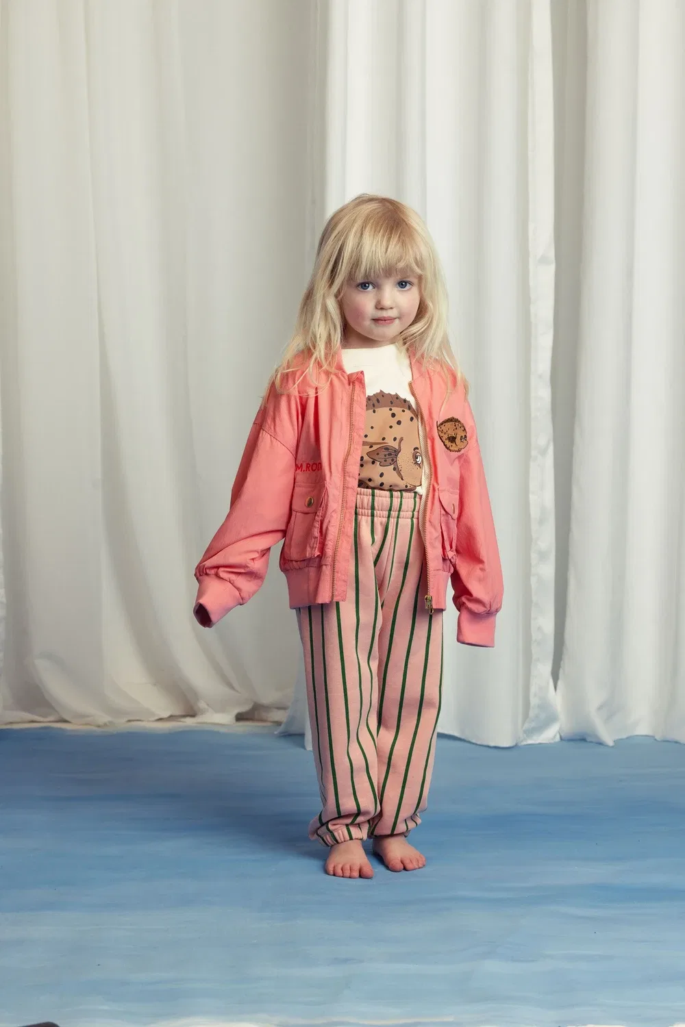 Бомбер с вышивкой Flundra Mini Rodini, розовый — фото 4