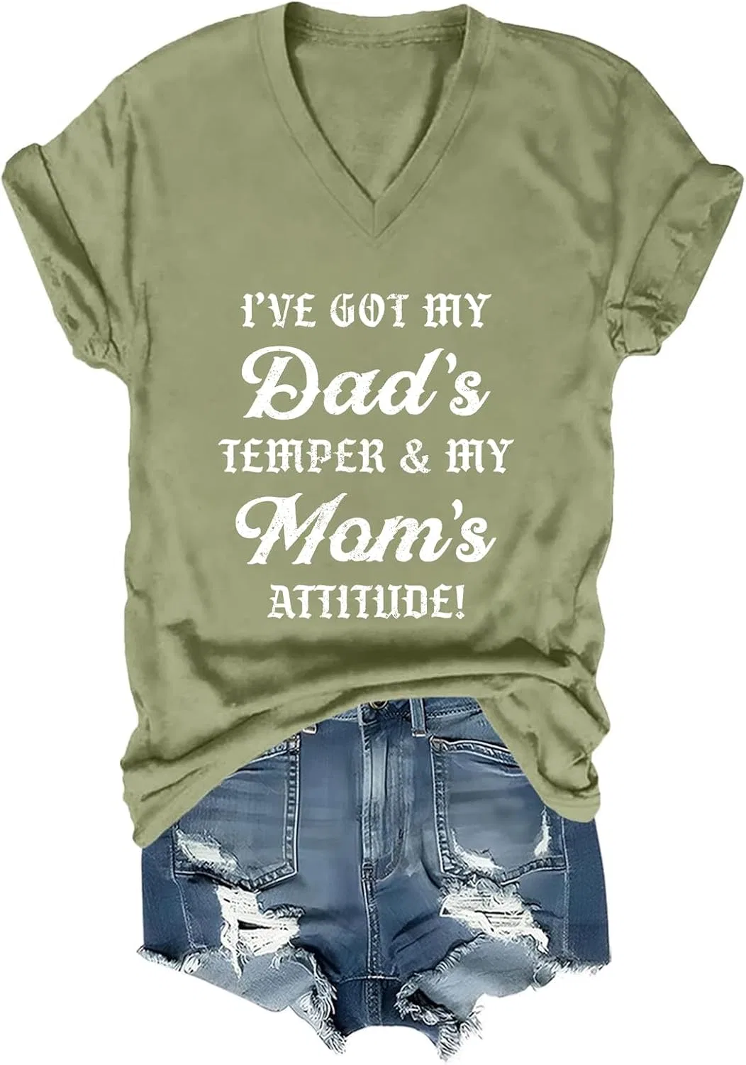 Женская футболка с принтом I Got My Dad’s Temper, Green