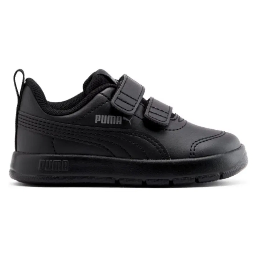 Детские кроссовки с закрытой пяткой и липучками Puma Courtflex V3 Inf, Черно-белый