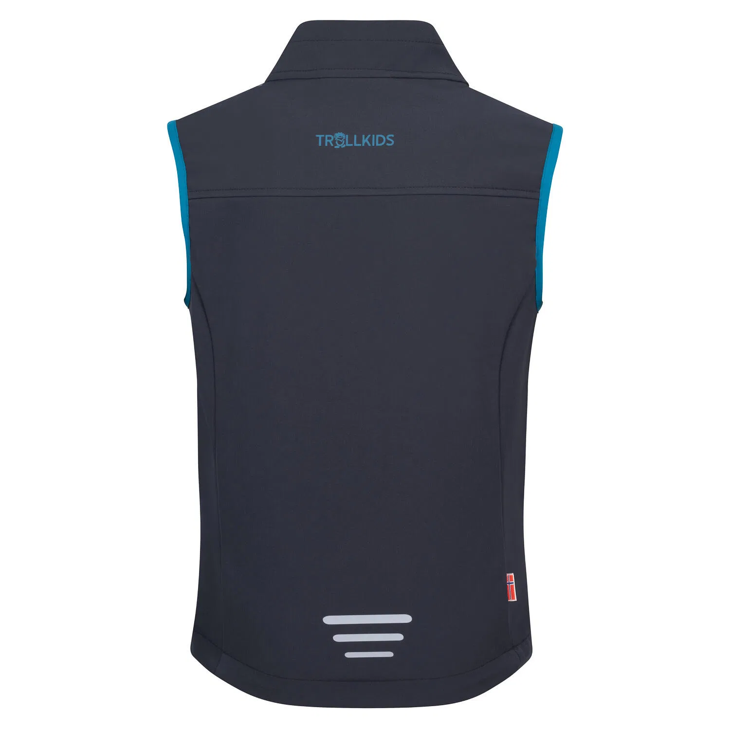 Детская непромокаемая флисовая жилетка Trollfjord Vest Trollkids, Schwarz Petrolblau — фото 2