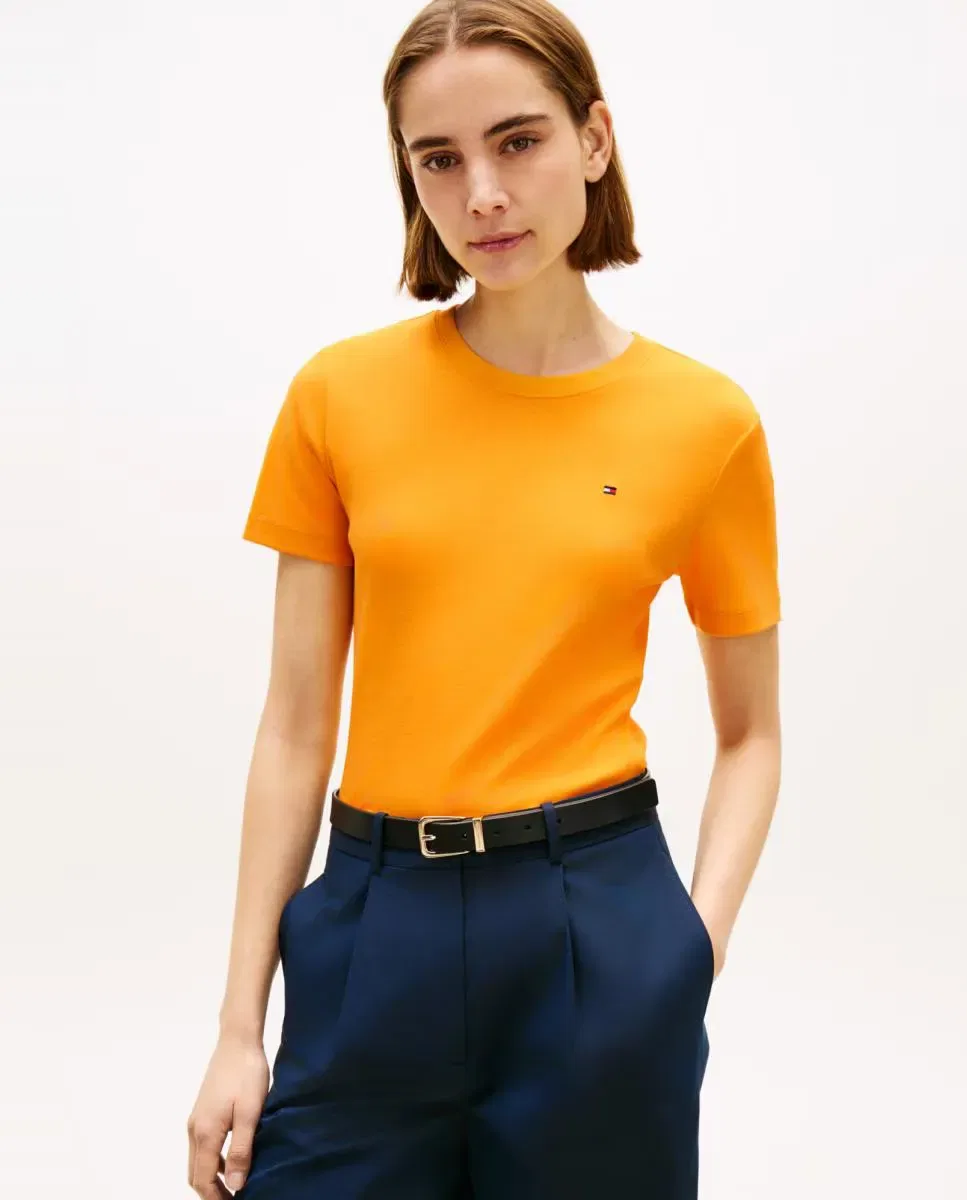 Женская футболка с круглым вырезом Tommy Hilfiger, Mostaza