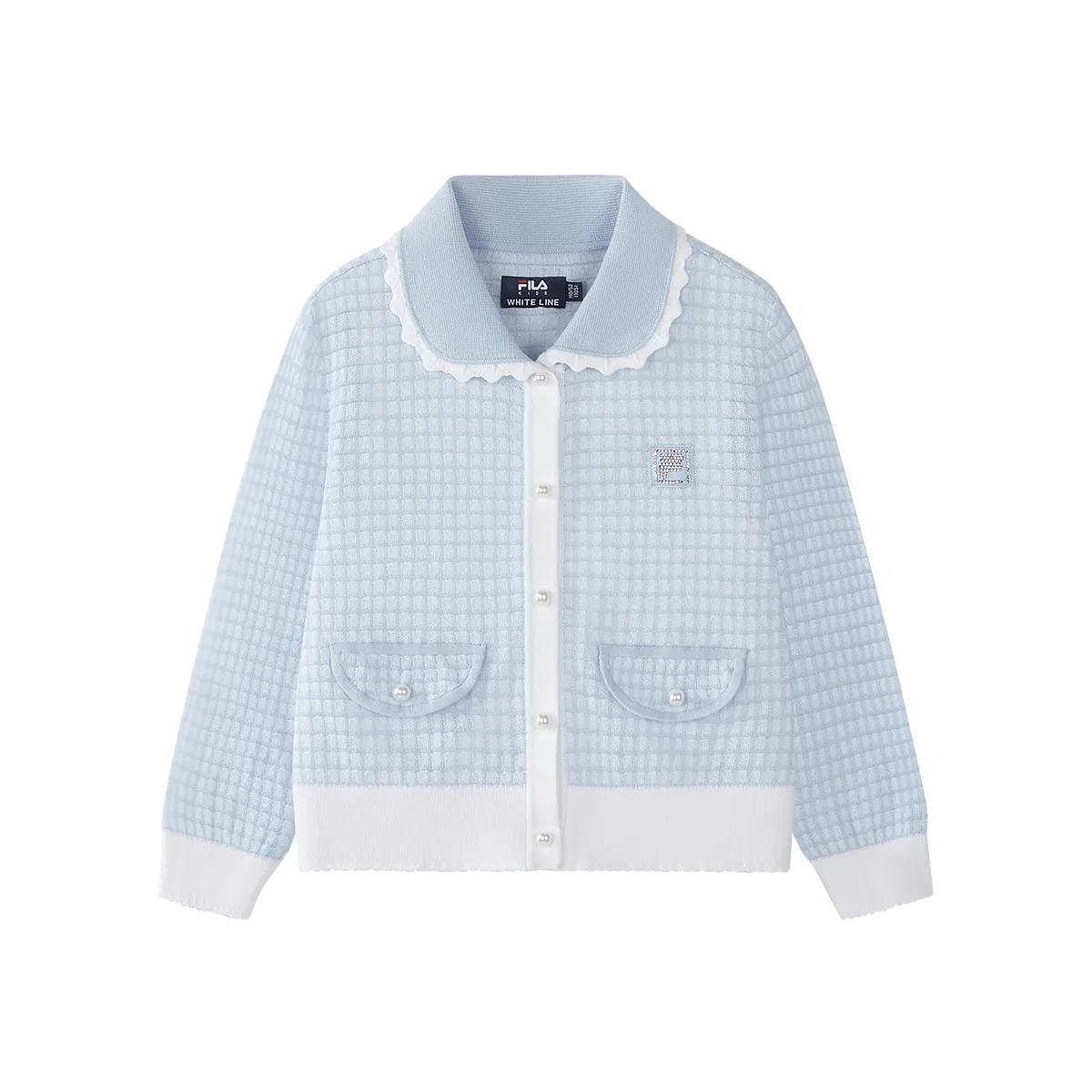 Детский свитер с воротником-питер пэн, с принтом, Pre School Sweaters, FILA KIDS
