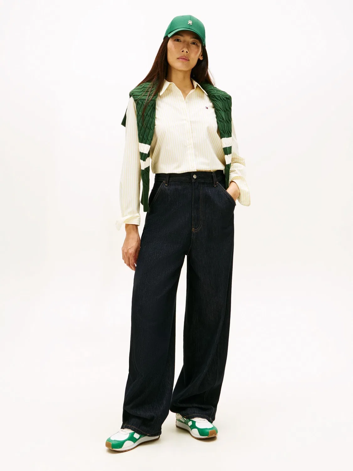 Рубашка Regular Fit с вышивкой флага Tommy Hilfiger, желтая — фото 3